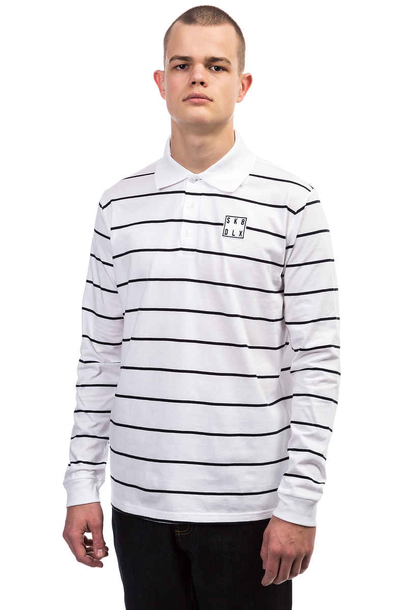SK8DLX Stripes Polo Longsleeve (white navy)