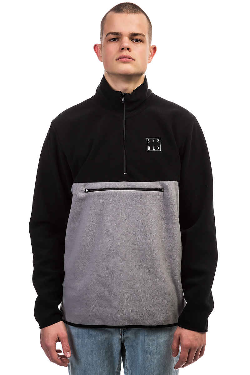 SK8DLX Square Fleece Half Zip Jersey (black grey)