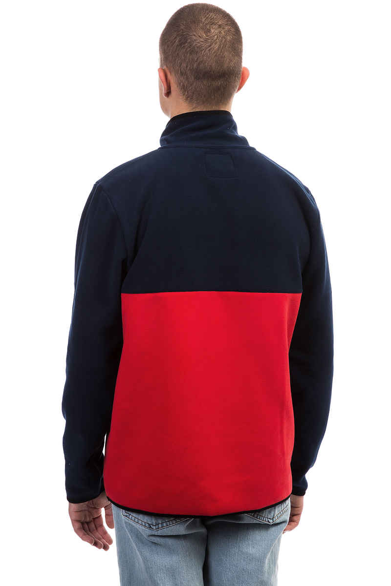 SK8DLX Square Fleece Half Zip Sweatshirt (navy red)