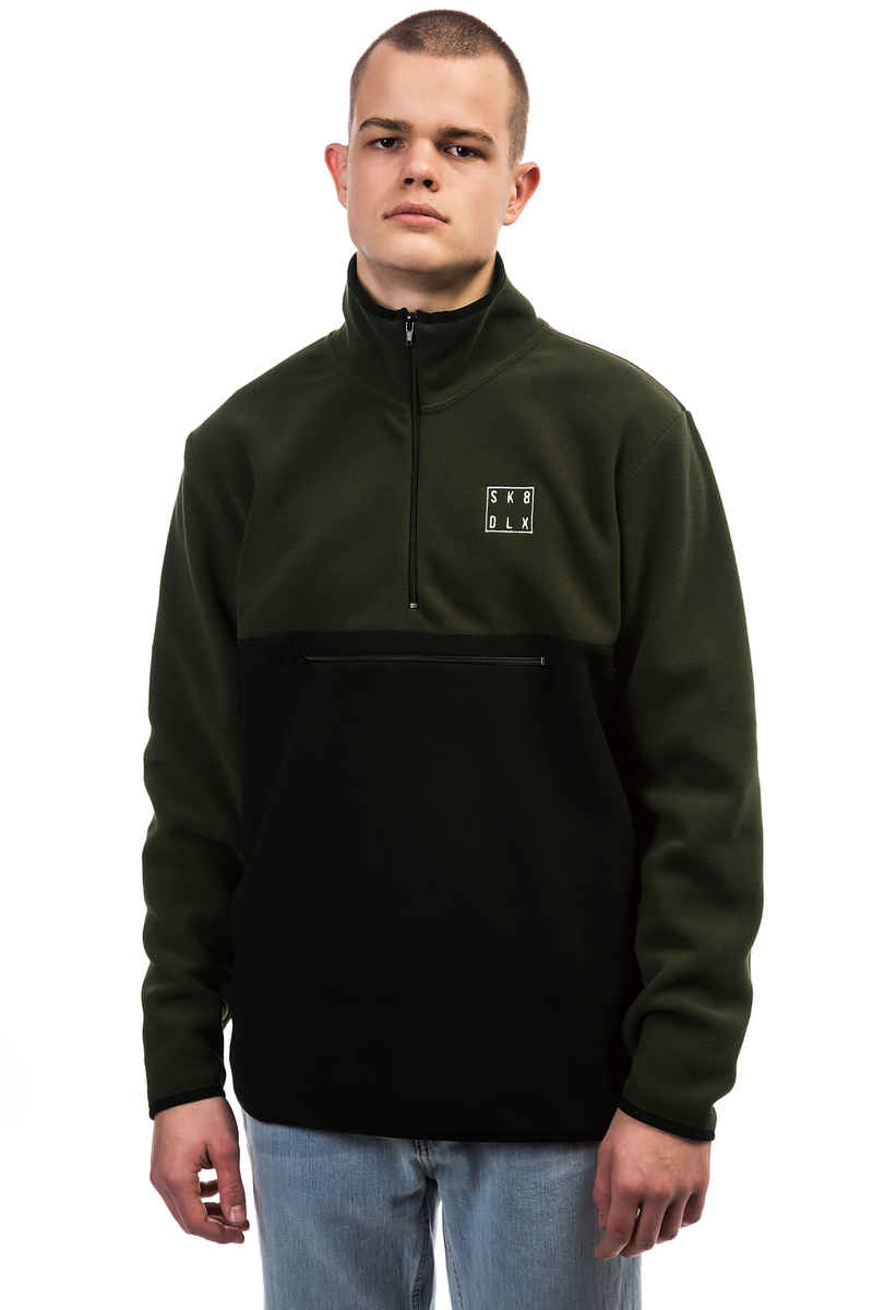 SK8DLX Square Fleece Half Zip Jersey (green black)