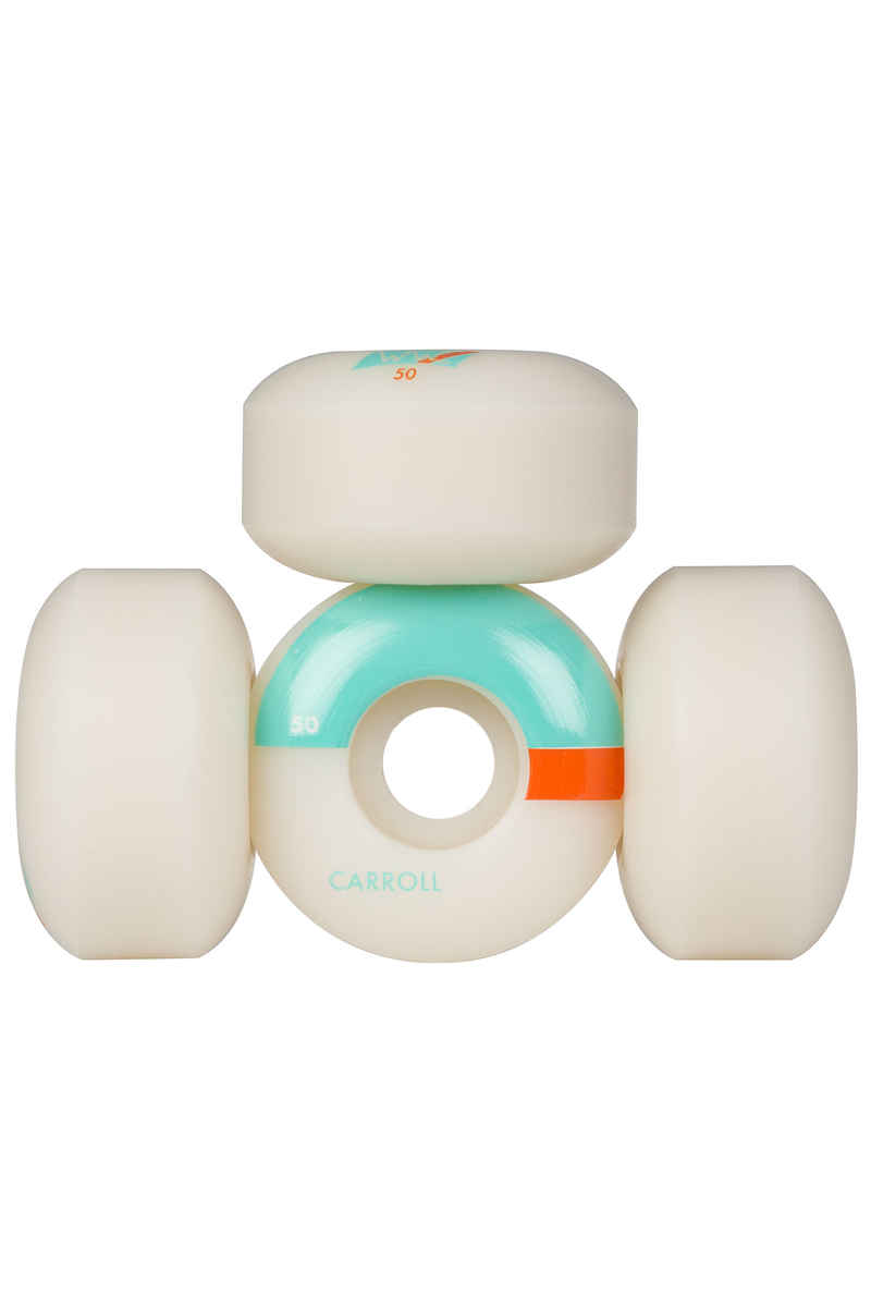 Wayward Carroll Solid State Round Wheels (white teal) 50mm 101A 4 Pack