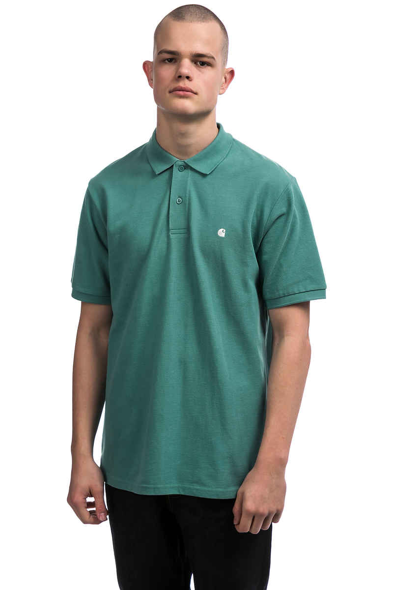 Carhartt WIP Madison Polo-Shirt (soft teal white)