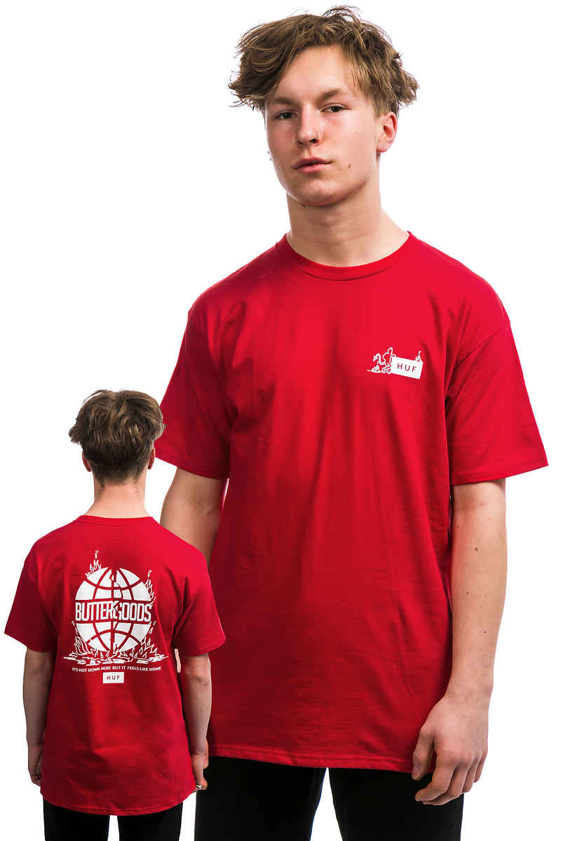 HUF x Butter Goods Feels Like Home Camiseta (red)
