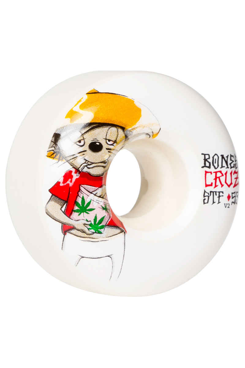 Bones STF Cruz Weedy V2 Wheels (white) 53mm 103A 4 Pack