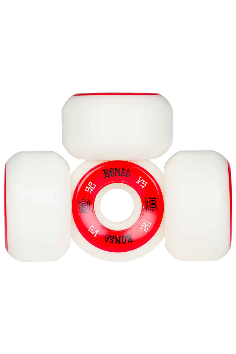Bones 100's-OG #1 V5 Roue (white red) 52mm 100A 4 Pack