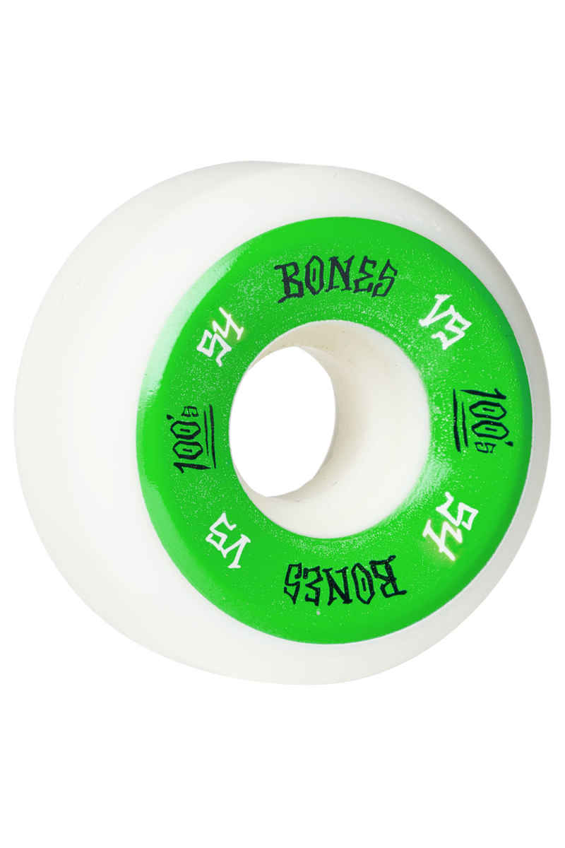 Bones 100's-OG #1 V5 Ruote (white green) 54mm 100A pacco da 4