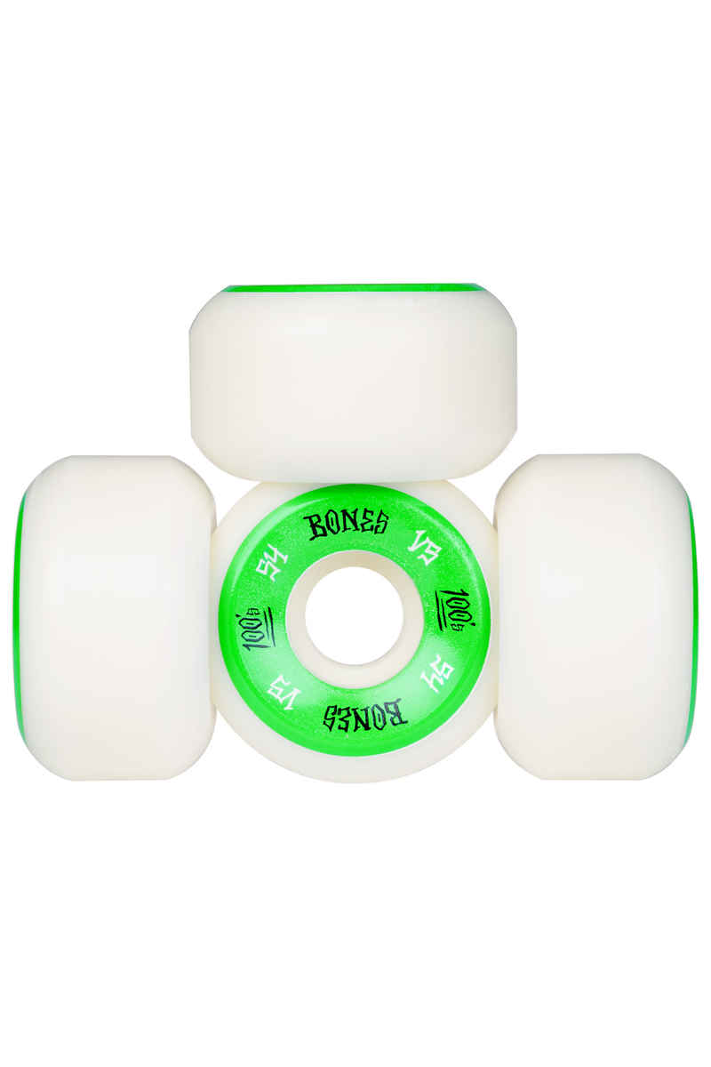Bones 100's-OG #1 V5 Ruote (white green) 54mm 100A pacco da 4