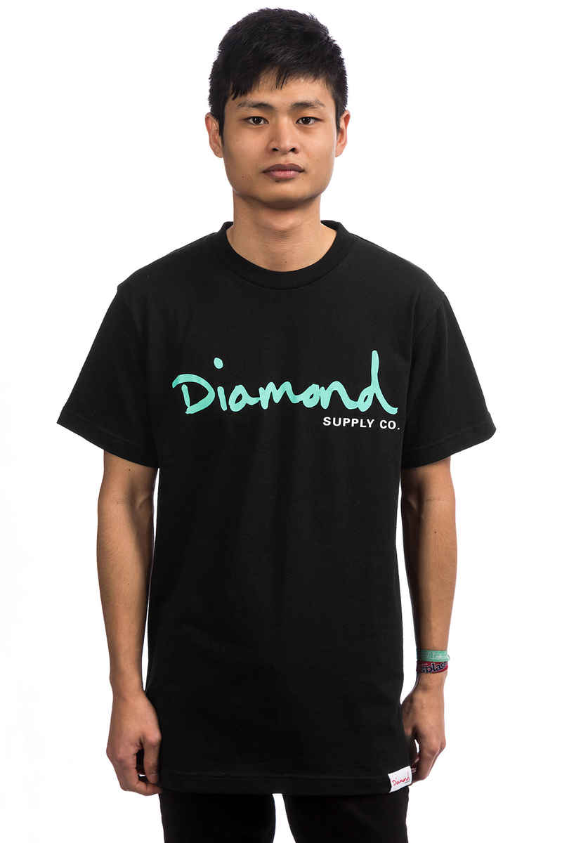 Diamond OG Script T-Shirt (black turquoise)