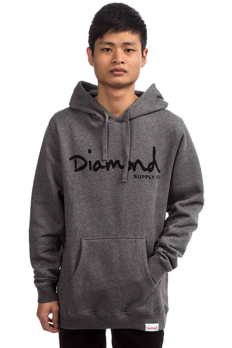 Diamond OG Script Hoodie (gunmetal heather)