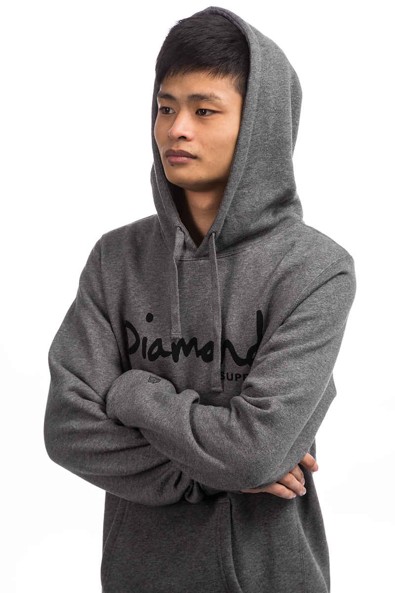 Diamond OG Script Hoodie (gunmetal heather)