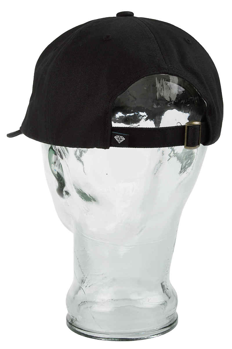 Diamond OG Script Label 6 Panel Unconstructured Cap (black)
