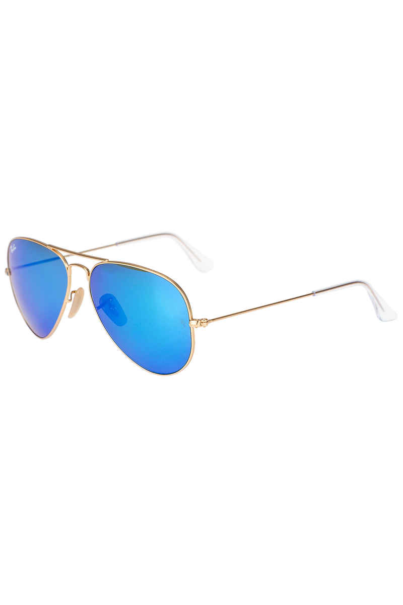 Ray-Ban Aviator Large Metal Sunglasses 58mm (matte gold mirror multi blue)