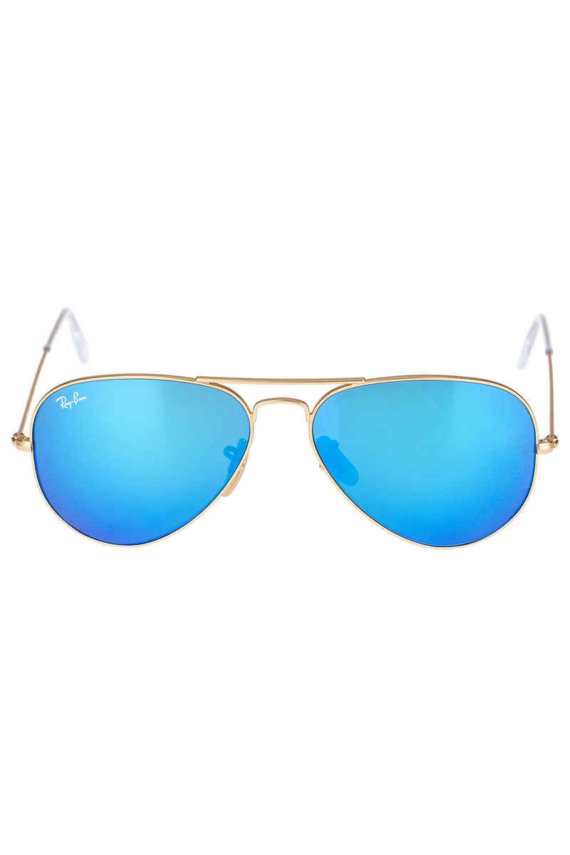 Ray-Ban Aviator Large Metal Sunglasses 58mm (matte gold mirror multi blue)