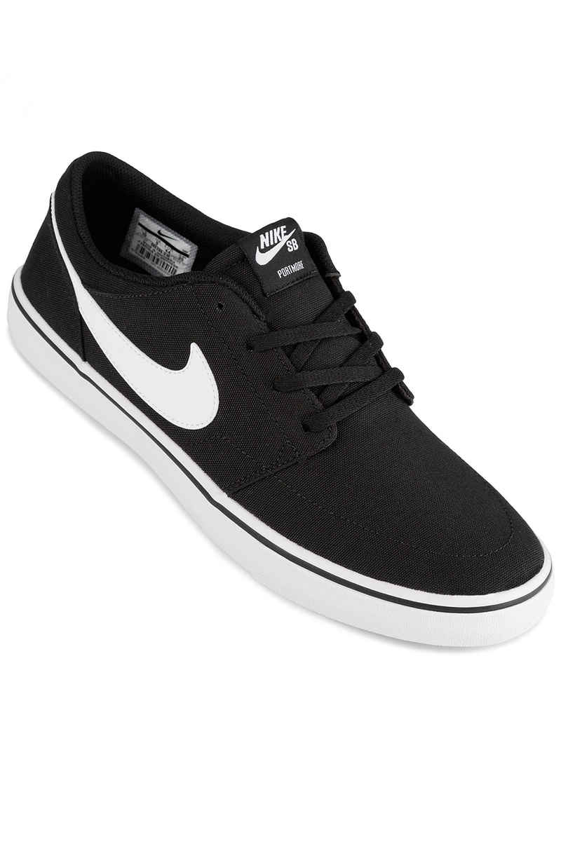 Nike SB Solarsoft Portmore II Canvas Shoes (black white)