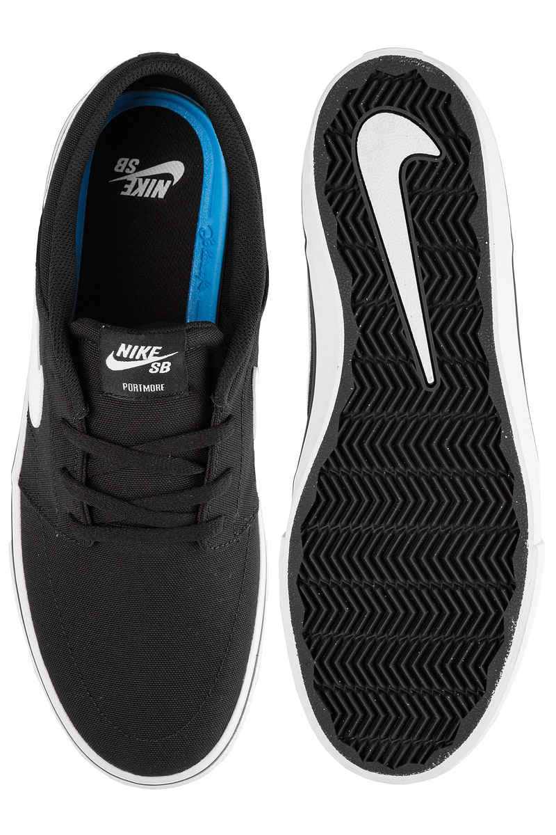 Nike SB Solarsoft Portmore II Canvas Shoes (black white)