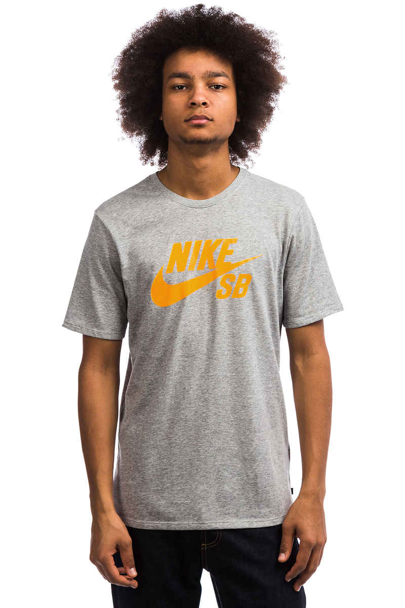 Nike SB Logo T-Shirt (dark grey heather laser orange)
