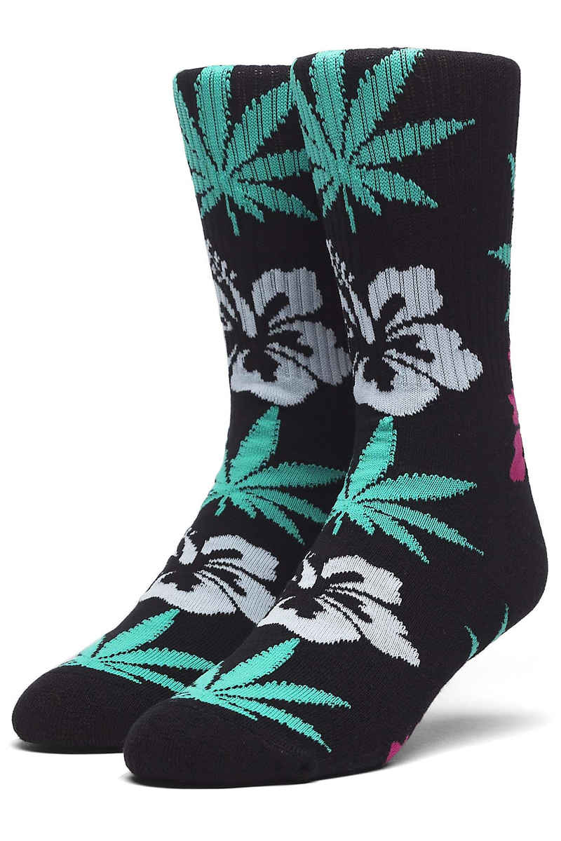 HUF Hibiscus Plantlife Chaussettes US 8-12 (black) 1 Pack