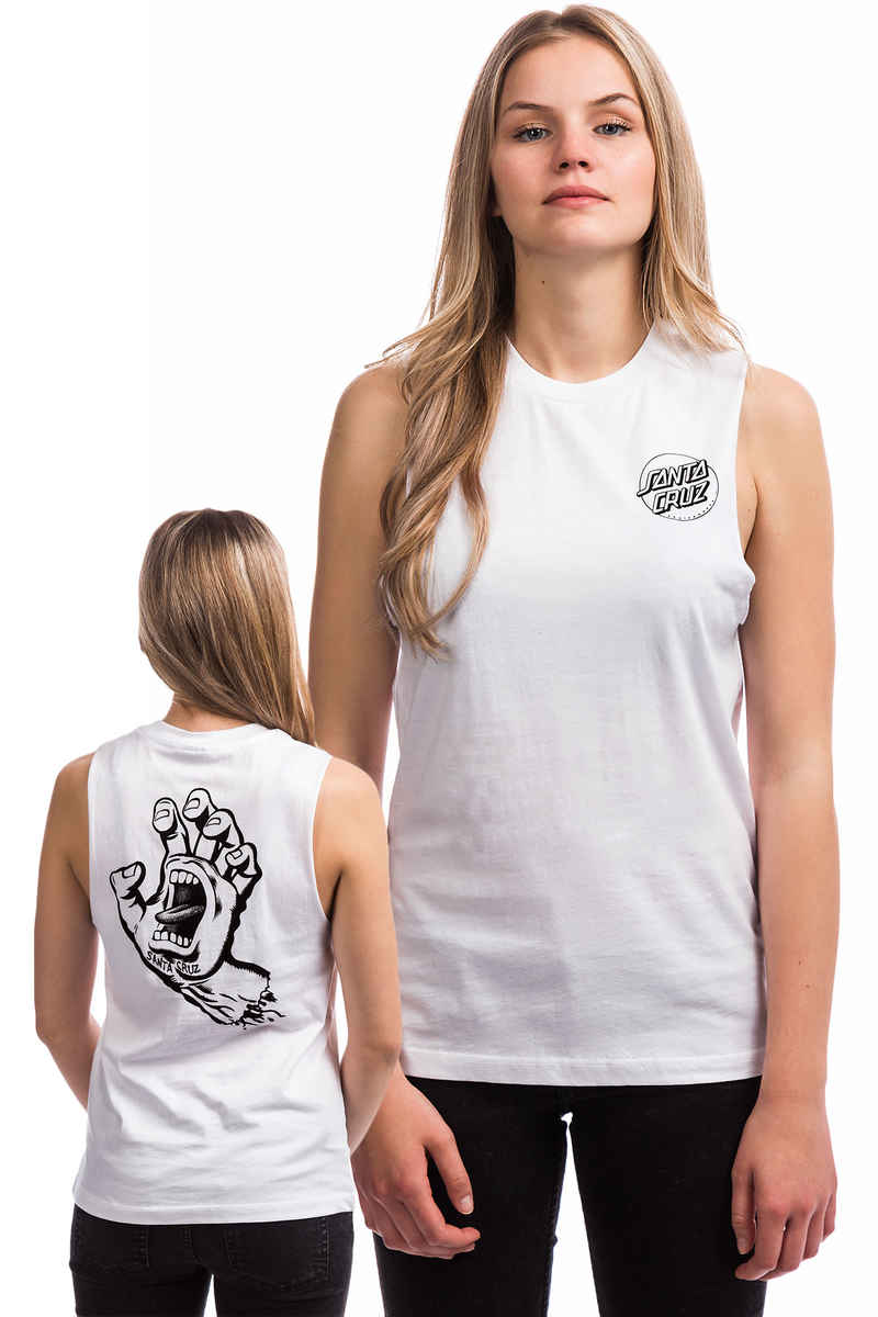 Santa Cruz Screaming Hand Outline Camiseta de tirantes women (white)