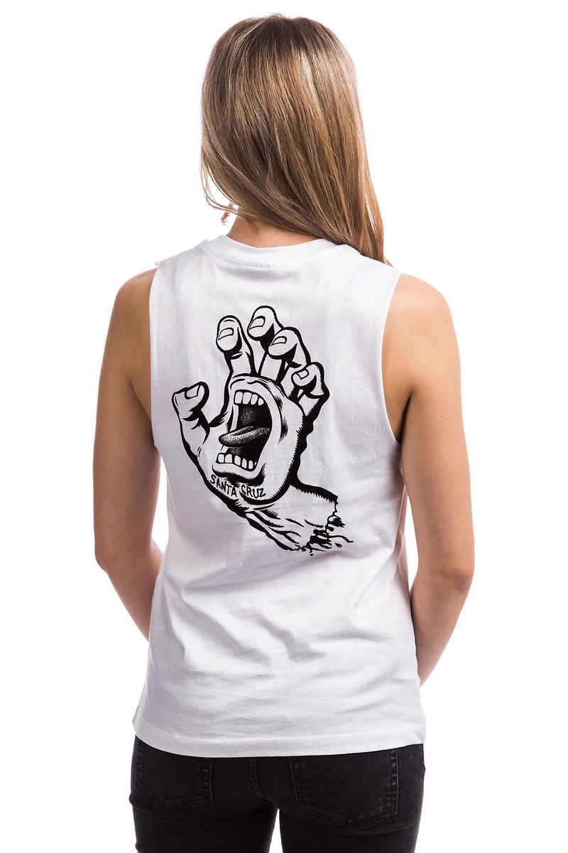 Santa Cruz Screaming Hand Outline Camiseta de tirantes women (white)