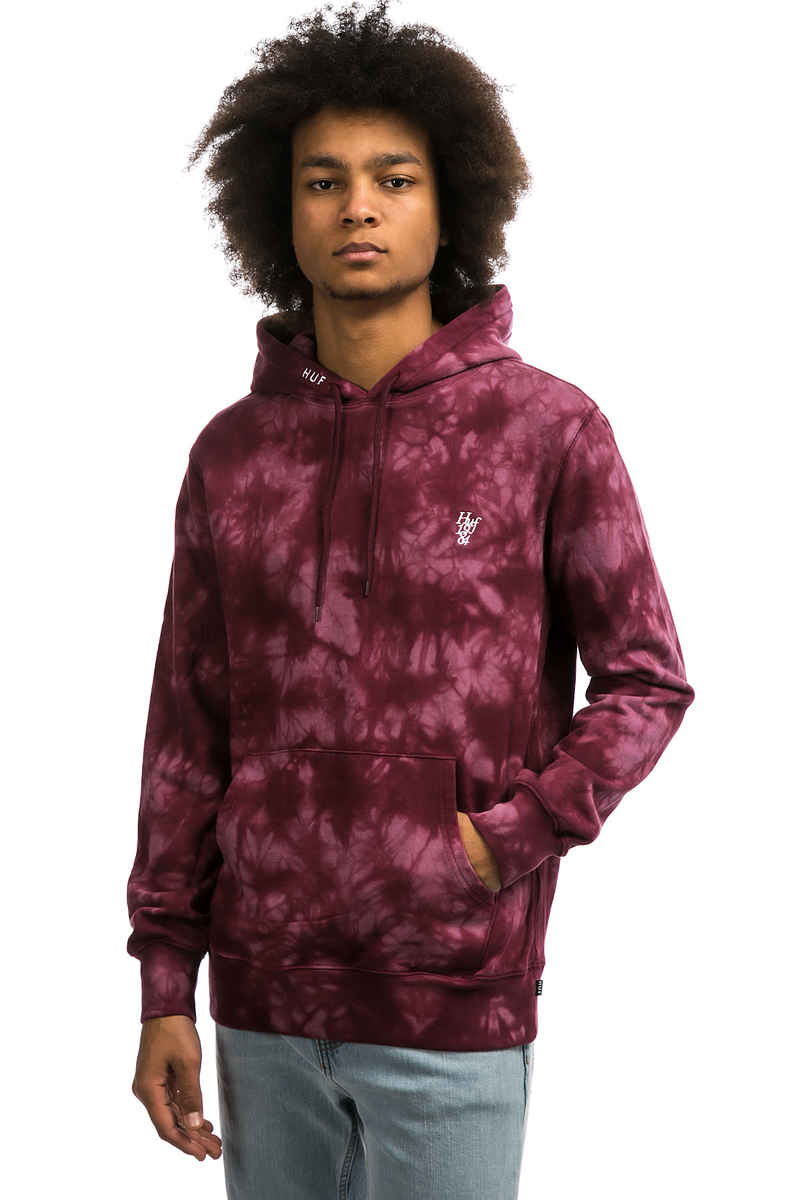 HUF Leary Tie Dye Hoodie (burgundy)