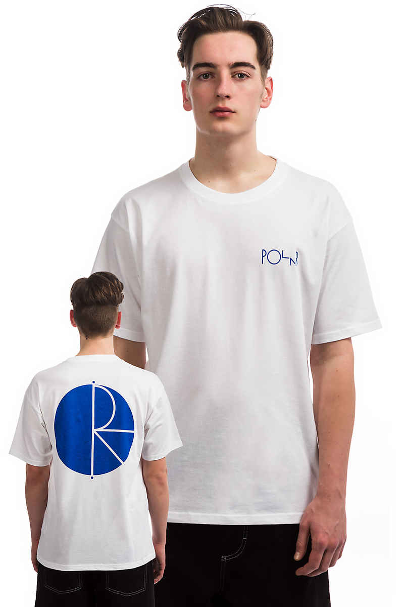 Polar Skateboards Fill Logo Camiseta (white blue)
