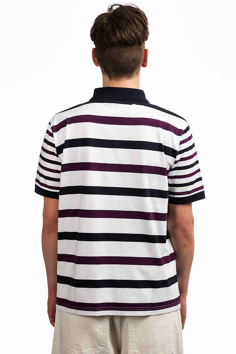 Polar Skateboards Halls Rugby Polo (white navy purple)