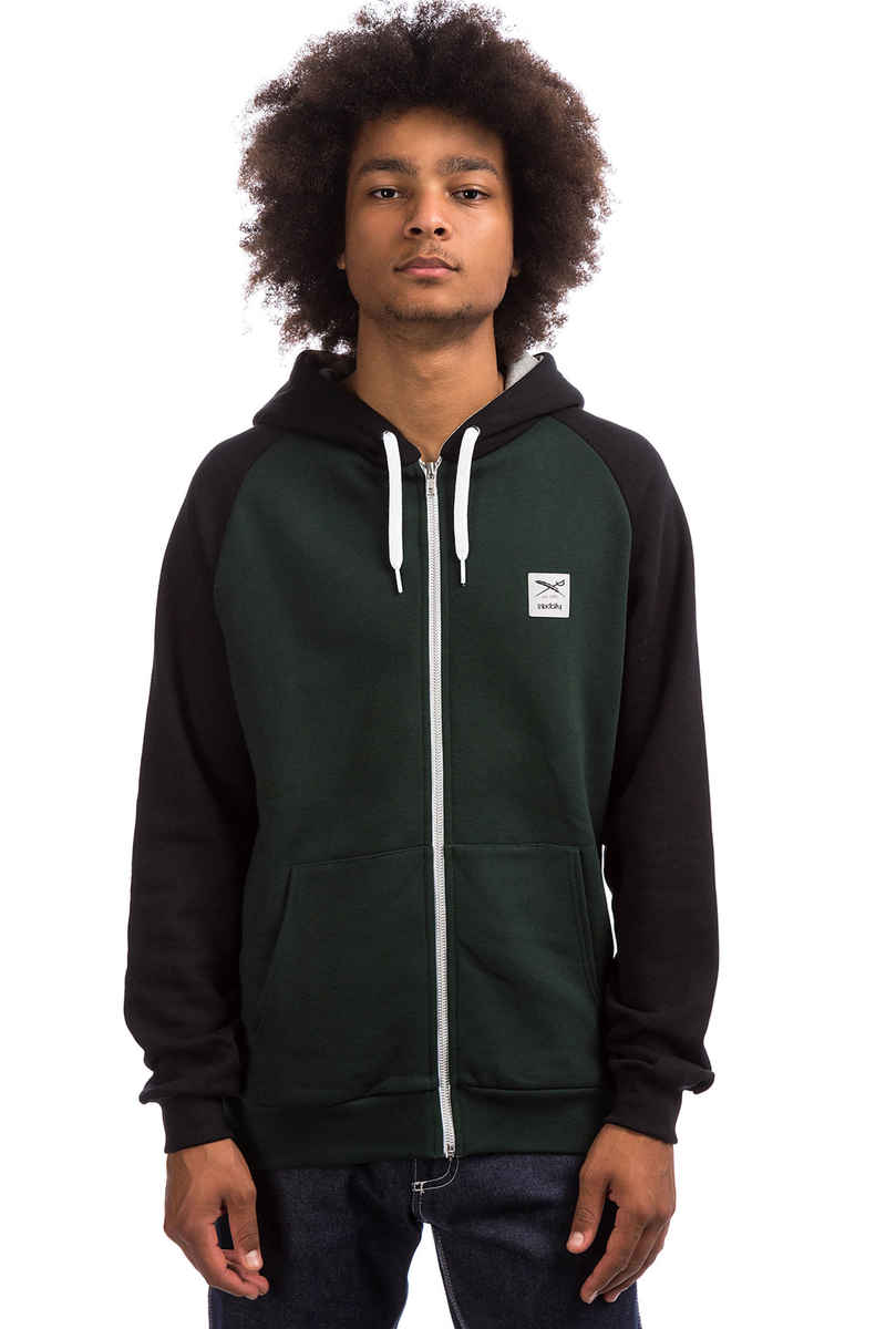 Iriedaily De College Felpa Hoodie con zip (hunter)