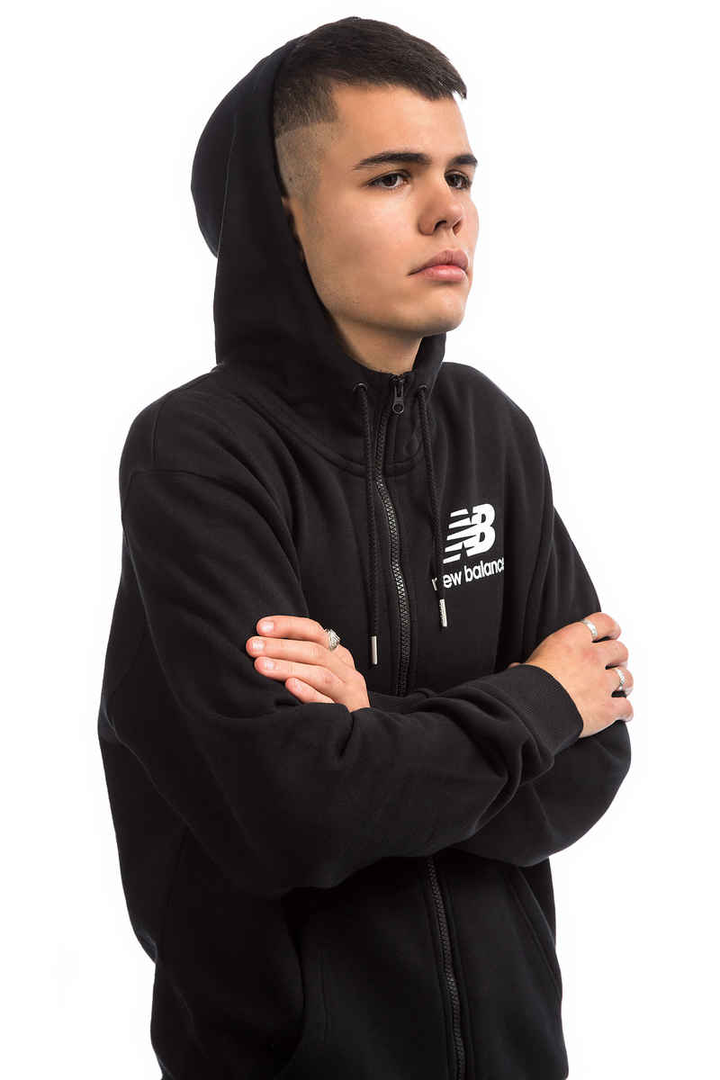 New Balance Numeric Brushed Scuba Zip-Sweatshirt avec capuchon (black)
