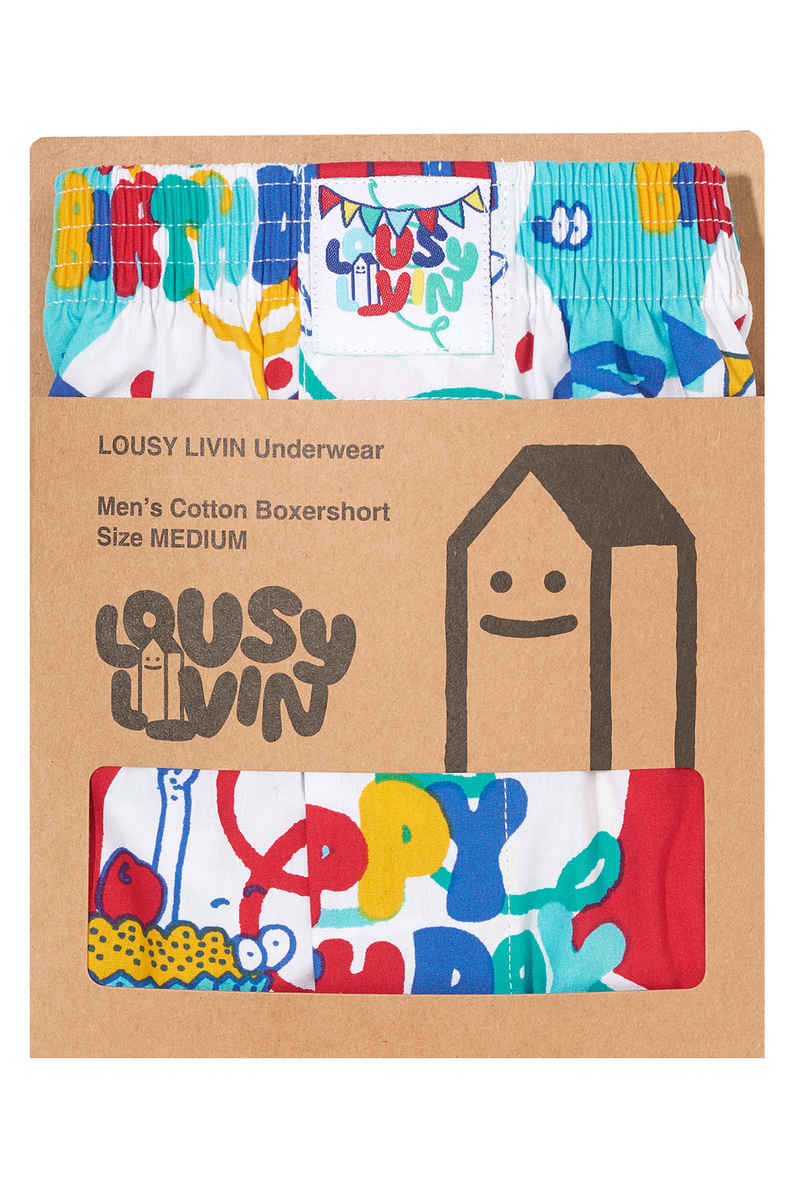 Lousy Livin Underwear Happy Birthday Boxershorts (white)