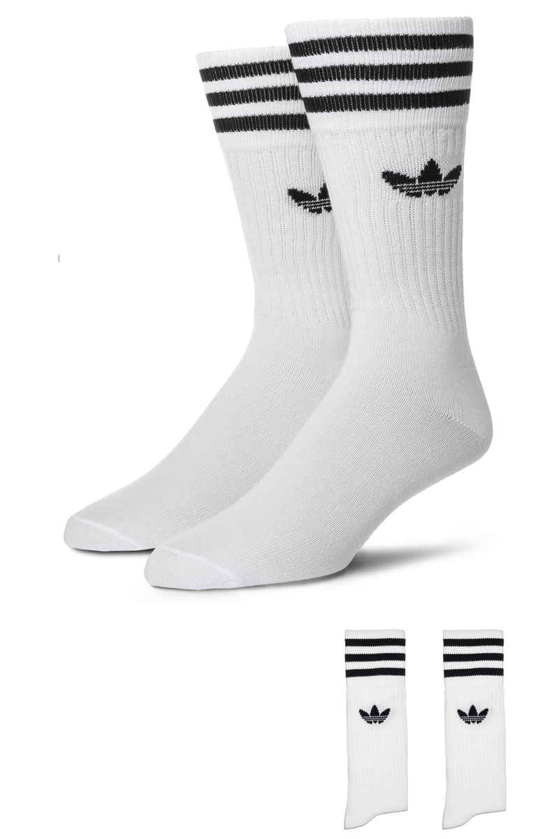 adidas Skateboarding Solid Socken EU 43-46 (white black) 3er Pack