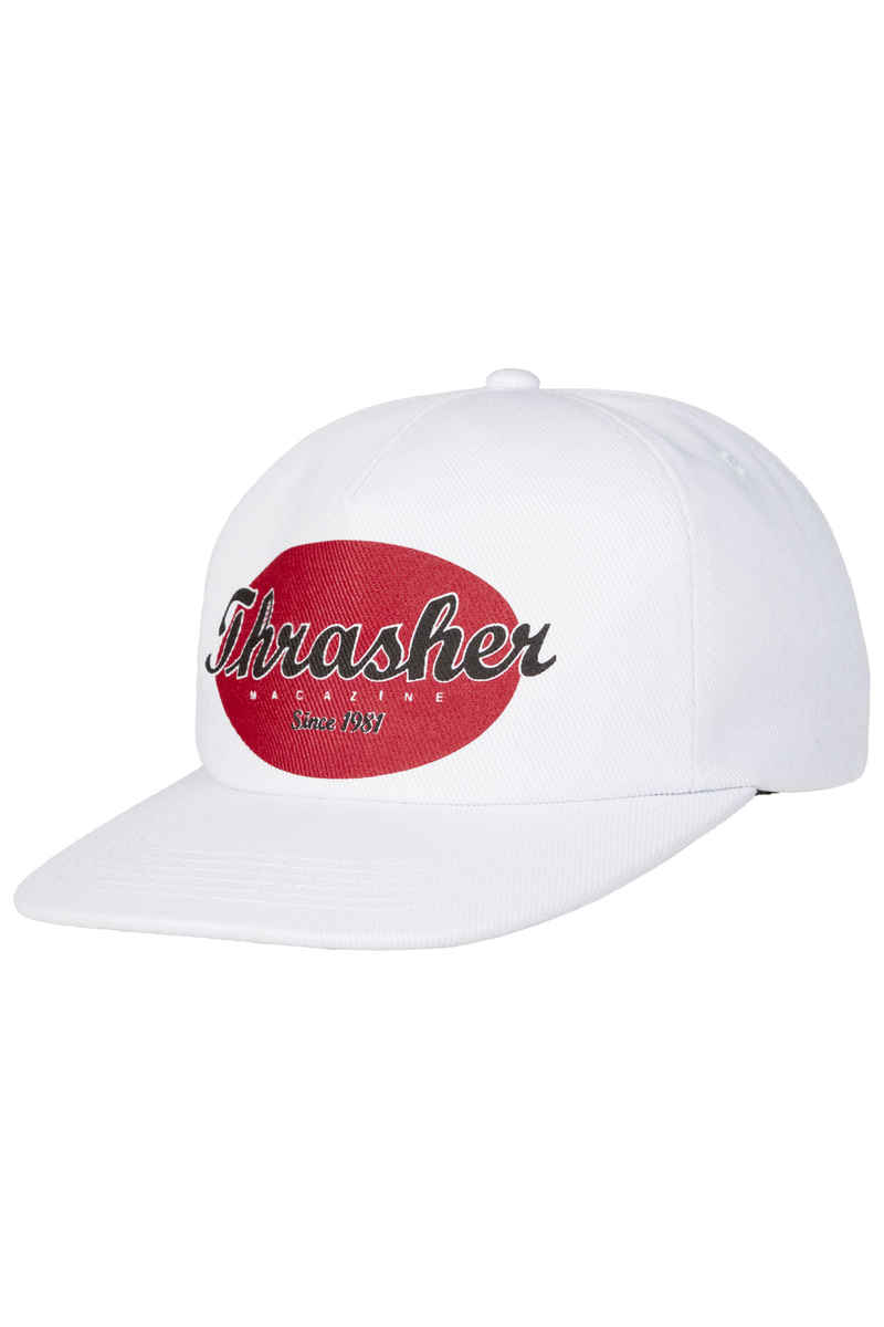 Thrasher Oval Snapback Cap (white)