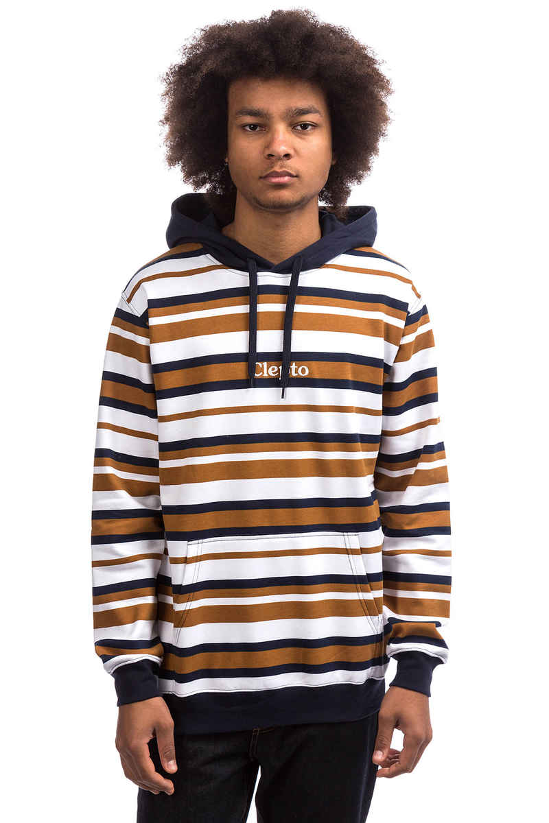 Cleptomanicx Multi Stripe Hoodie (white)