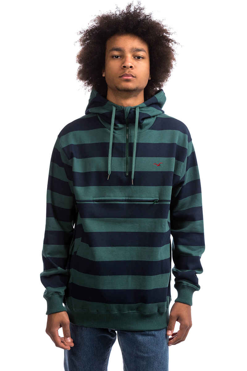 Cleptomanicx Stripe 3.0 sweat à capuche (bottle green)