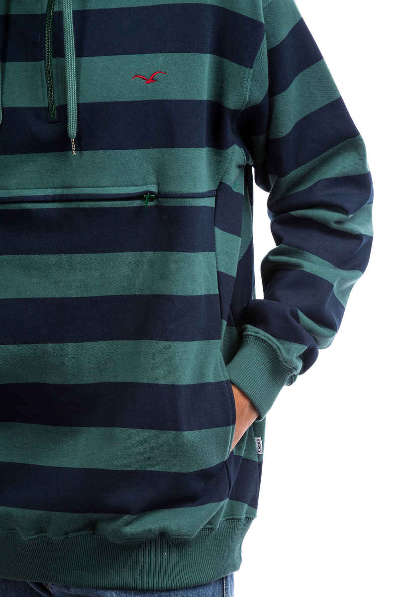 Cleptomanicx Stripe 3.0 sweat à capuche (bottle green)