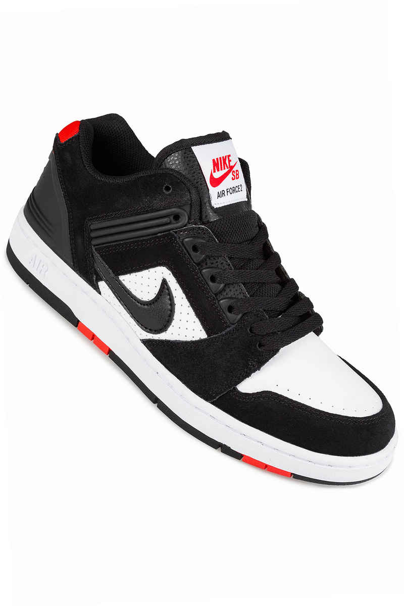 Nike SB Air Force II Low Chaussure (black black white habanero red)