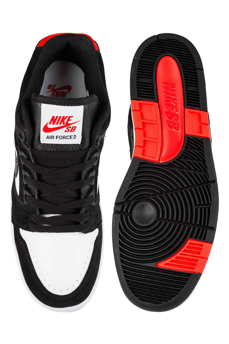 Nike SB Air Force II Low Chaussure (black black white habanero red)