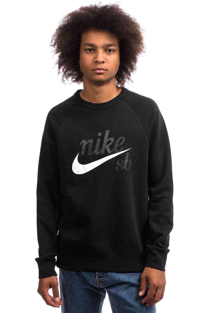 Nike SB Icon Crew GFX Sweatshirt (black white)