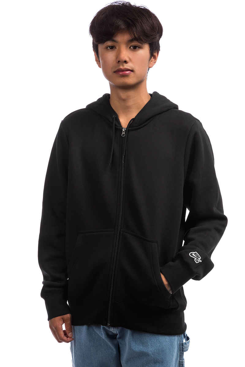 Nike SB Icon Essential Zip-Sweatshirt avec capuchon (black black)
