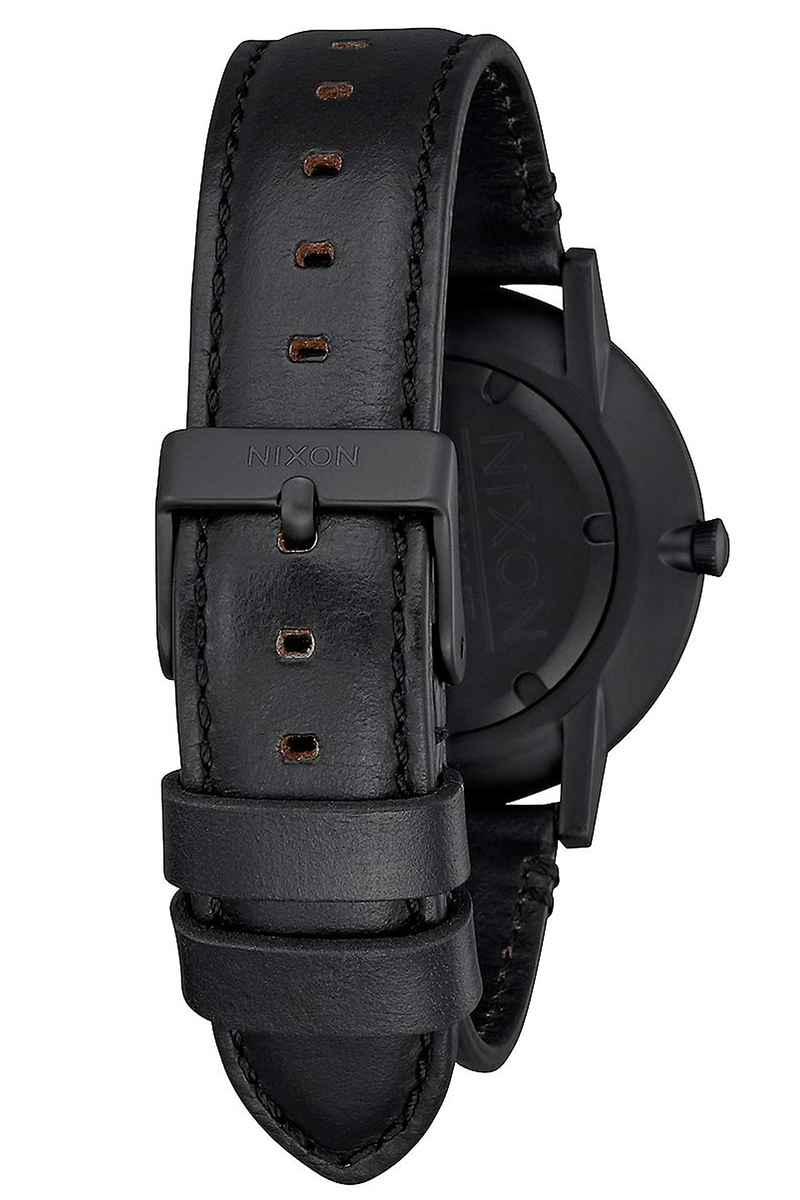 Nixon The Porter Leather Montre (black matte sage black)