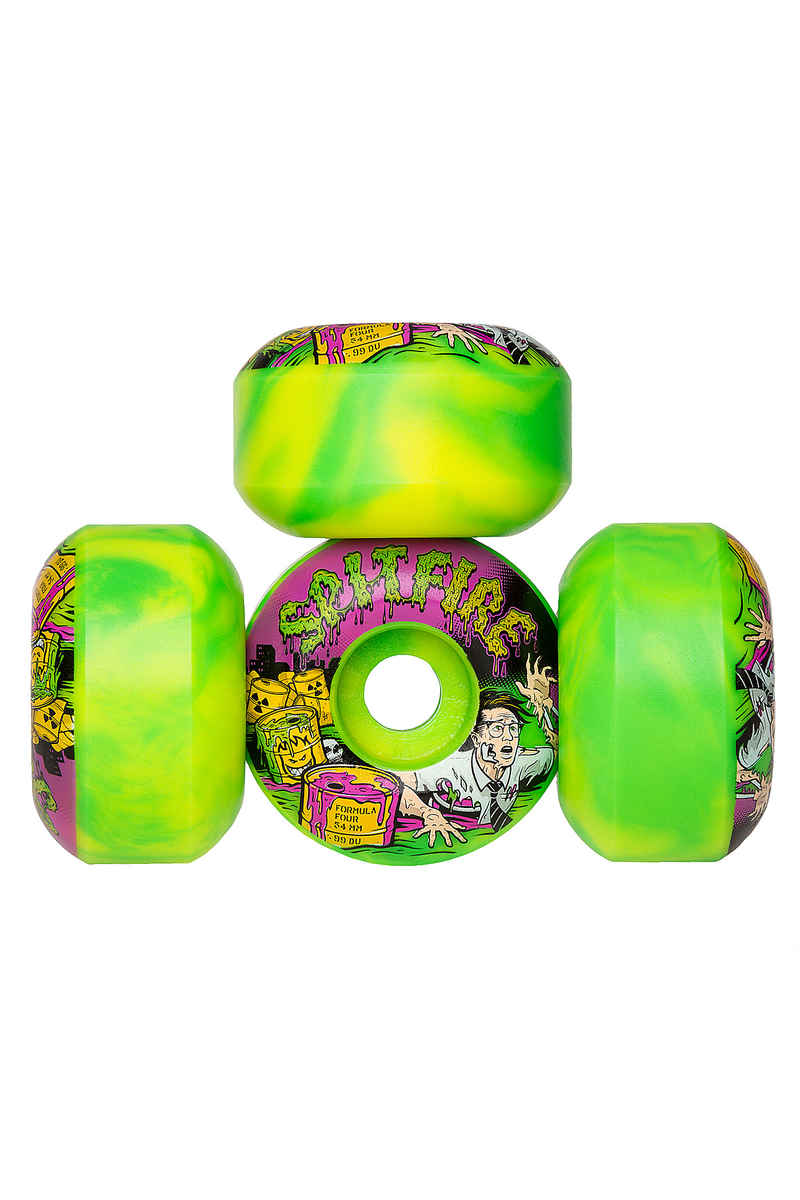 Spitfire Formula Four Afterburners Toxic Apocalypse Wiel (green yellow) 54mm 99A 4 Pack