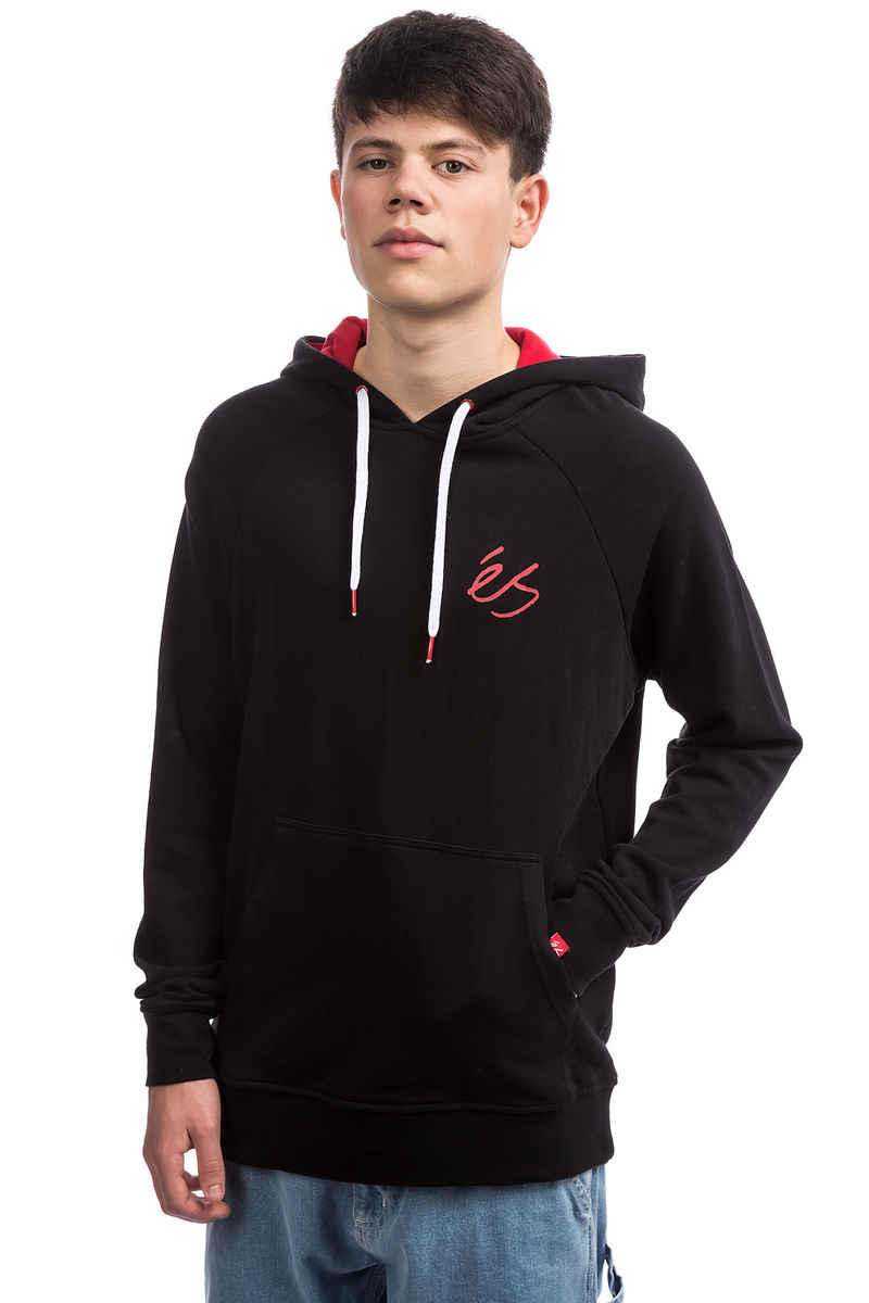 éS Script Felpa Hoodie (black red)
