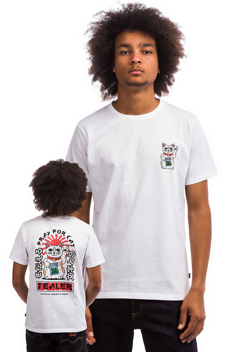 Tealer Pray For Cat T-Shirt (white)