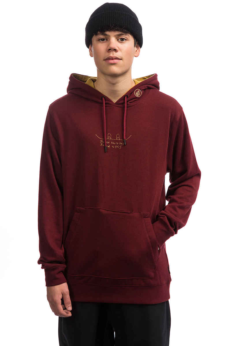 Volcom JLA Felpa Hoodie da snowboard (burnt red)