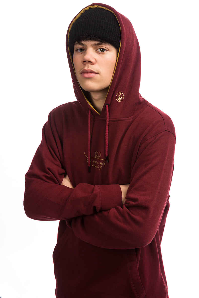 Volcom JLA Felpa Hoodie da snowboard (burnt red)