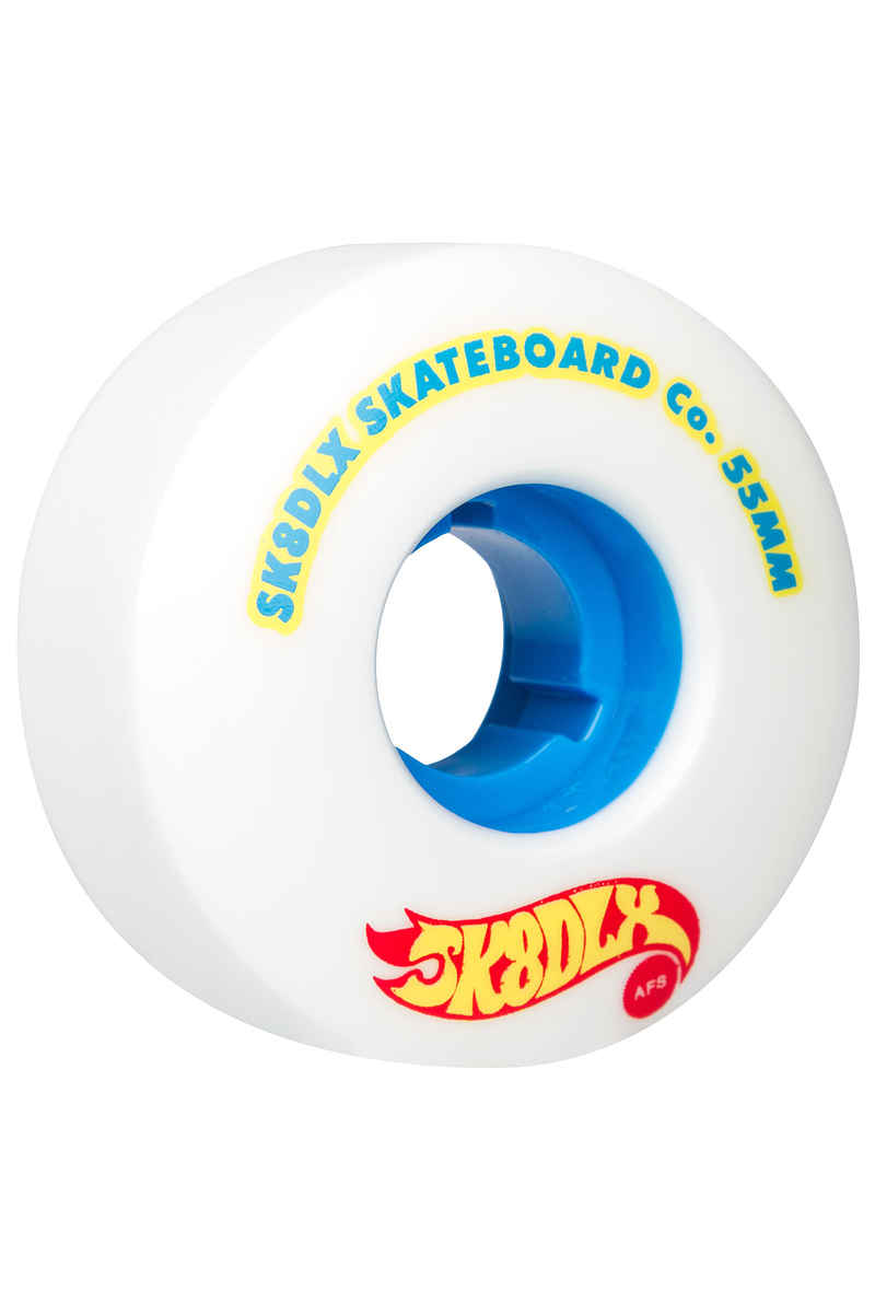 SK8DLX AFS Hotrod Series Wheels (white blue) 55mm 100A 4 Pack
