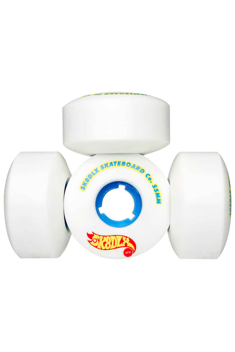 SK8DLX AFS Hotrod Series Wheels (white blue) 55mm 100A 4 Pack