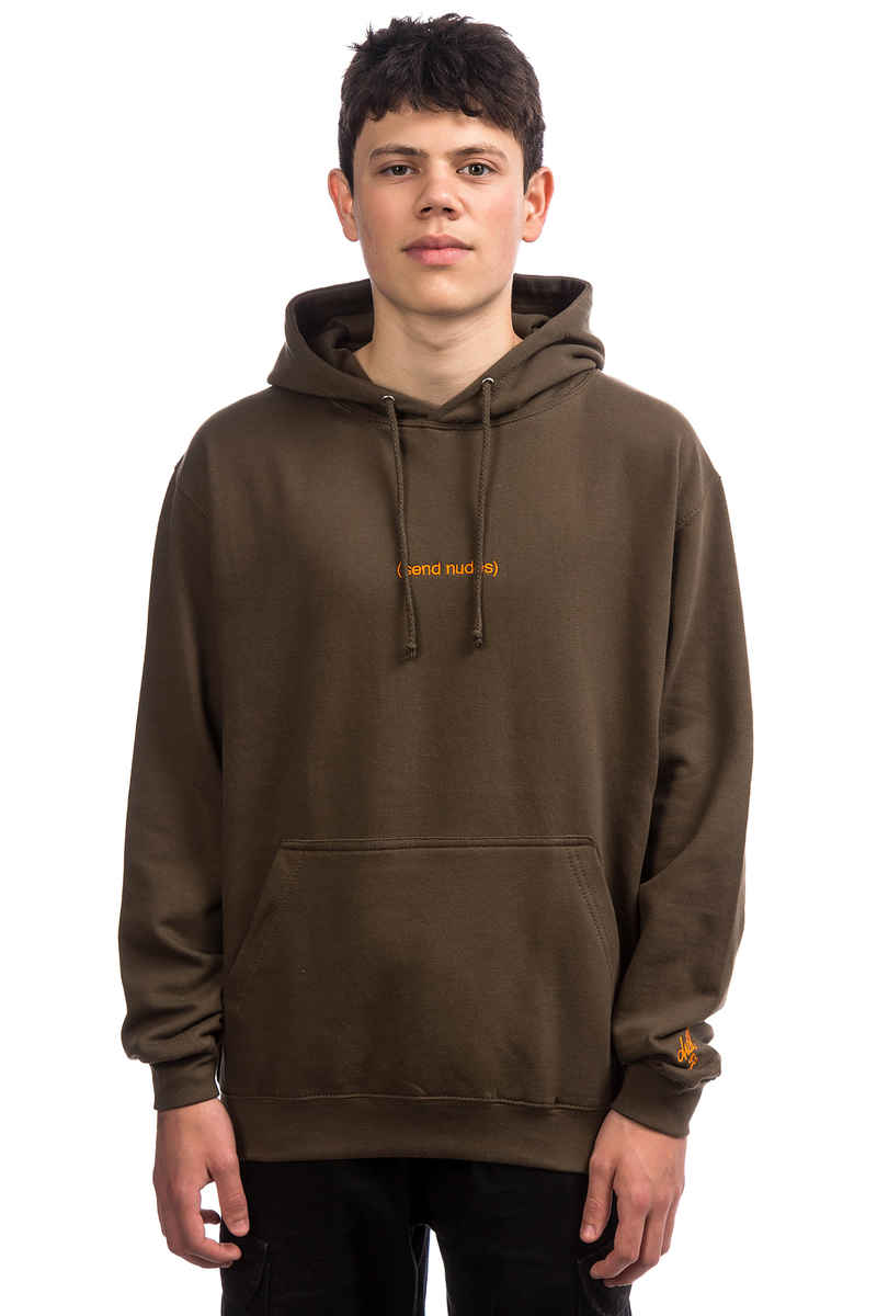 CHILL OR DIE Send Nudes Hoodie (army orange)