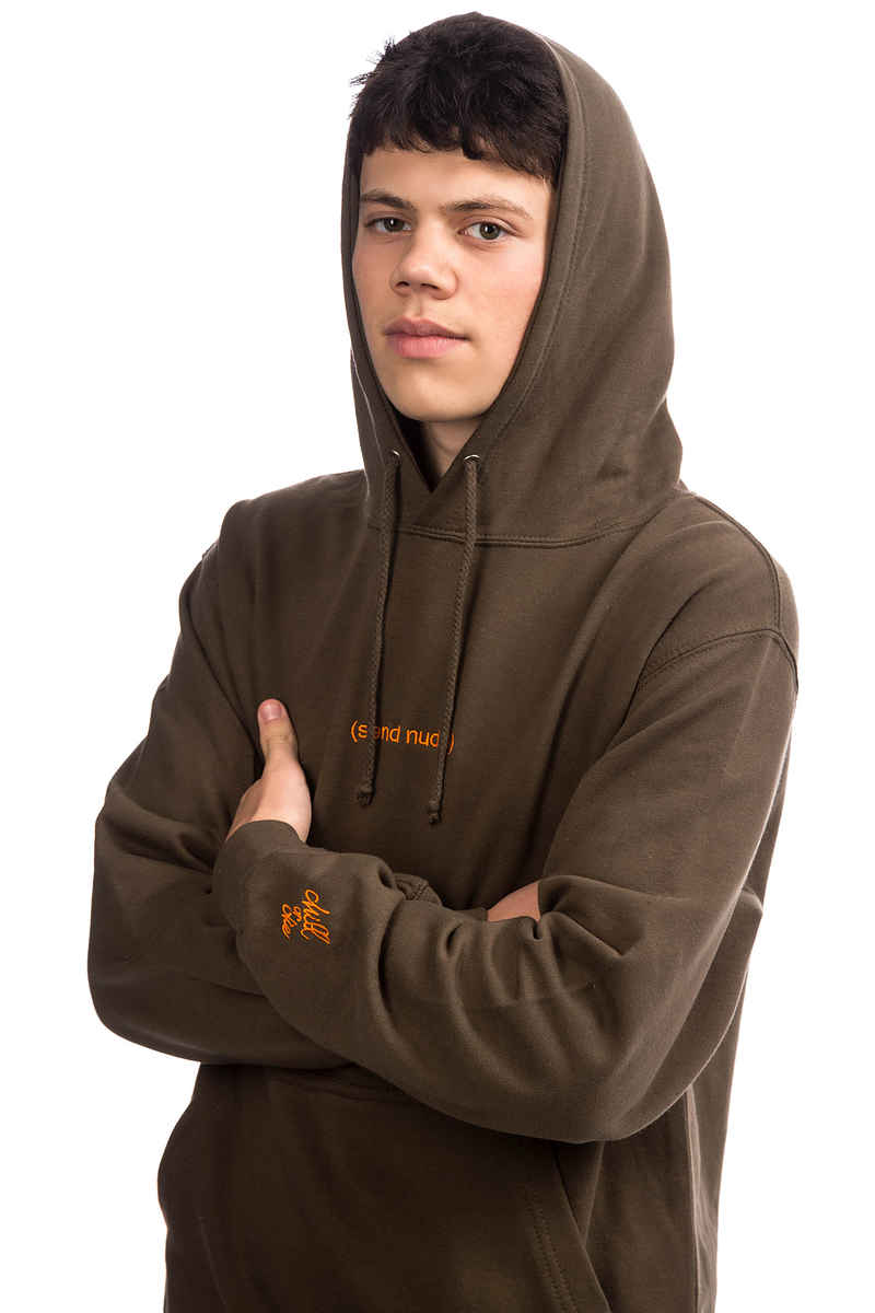 CHILL OR DIE Send Nudes Hoodie (army orange)