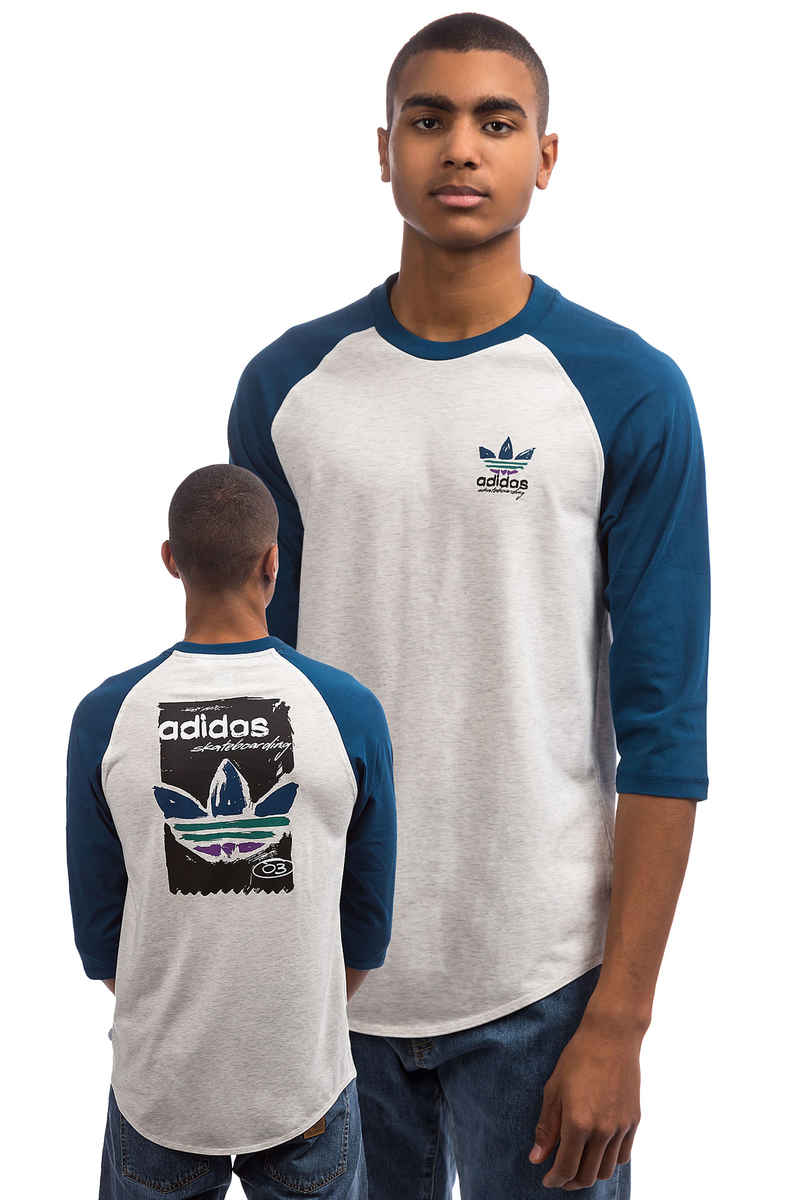 adidas Claremont 3/4 Camiseta de manga larga (pale melange legend marine activ)
