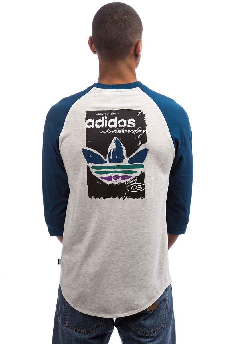 adidas Claremont 3/4 Camiseta de manga larga (pale melange legend marine activ)